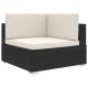 1 db fekete polyrattan moduláris sarokfotel párnákkal 1 db fekete polyrattan moduláris sarokfotel párnákkal