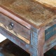 1 fiókos tömör újrahasznosított fa kisasztal 43 x 33 x 51 cm