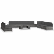 10 részes szürke polyrattan kerti ülőgarnitúra