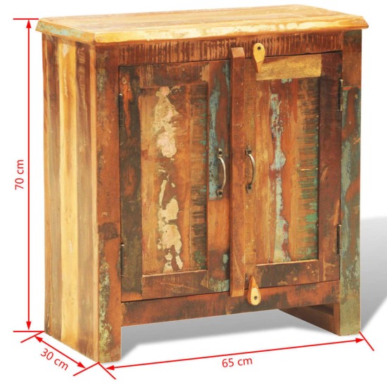 2 ajtós antik tömör újrahasznosított fa szekrény