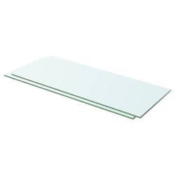 2 db átlátszó üveg paneles polc 60 x 20 cm