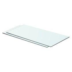 2 db átlátszó üveg paneles polc 60 x 25 cm