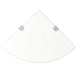 2 db átlátszó üveg sarokpolc krómtartóval 35 x 35 cm