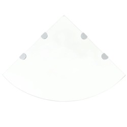 2 db átlátszó üveg sarokpolc krómtartóval 45 x 45 cm