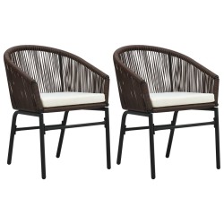 2 db barna pvc rattan kerti szék