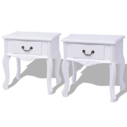 2 db éjjeliszekrény mdf fehér