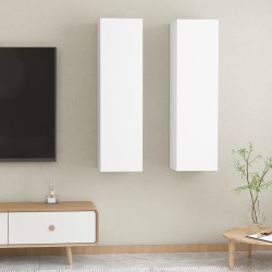 2 db fehér forgácslap tv-szekrény 30,5 x 30 x 110 cm