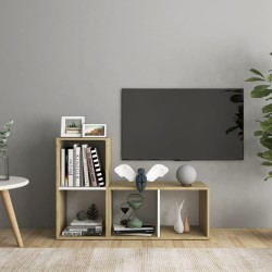 2 db fehér-sonoma színű forgácslap tv-szekrény 72x35x36,5 cm