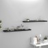 2 db fekete mdf fali polc 120 x 23,5 x 3,8 cm