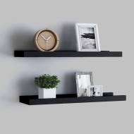 2 db fekete mdf szegélypolc képkeretekhez 60 x 9 x 3 cm