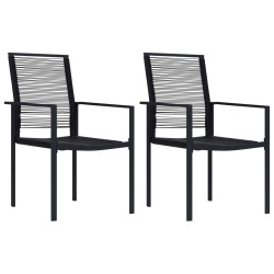 2 db fekete pvc rattan kerti szék