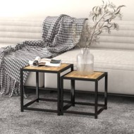 2 db fekete-sárga mdf dohányzóasztal