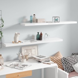 2 db magasfényű fehér mdf fali polc 120 x 23,5 x 3,8 cm