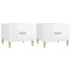 2 db magasfényű fehér szerelt fa dohányzóasztal 50 x 50 x 40 cm