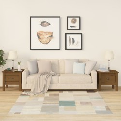 2 db mézbarna tömör fenyőfa kisasztal 40 x 40 x 39 cm