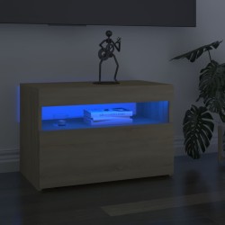 2 db sonoma-tölgy színű tv-szekrény led-lámpákkal 60x35x40 cm