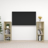 2 db sonoma-tölgyszínű forgácslap tv-szekrény 107 x 35 x 37 cm