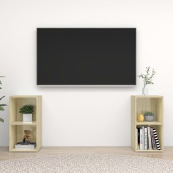 2 db sonoma-tölgyszínű forgácslap tv-szekrény 72 x 35 x 36,5 cm