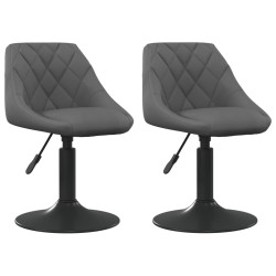 2 db sötétszürke bársony forgó étkezőszék