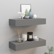 2 db szürke falra szerelhető fiókos polc 60 x 23,5 x 10 cm