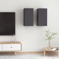 2 db szürke forgácslap tv-szekrény 30,5 x 30 x 60 cm