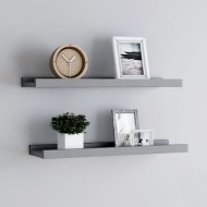 2 db szürke mdf szegélypolc képkeretekhez 60 x 9 x 3 cm