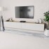 2 db tölgyfa/fehér magasfényű furnér tv szekrény 120x40x34 cm