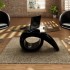 240432 coffee table with oval glass top high gloss black