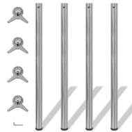 242138 4 height adjustable table legs brushed nickel 1100 mm