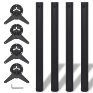 242139 4 height adjustable table legs black 710 mm