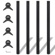 242141 4 height adjustable table legs black 1100 mm