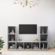3 db betonszürke forgácslap tv-szekrény 107 x 35 x 37 cm 3 db betonszürke forgácslap tv-szekrény 107 x 35 x 37 cm