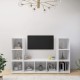 3 db fehér forgácslap tv-szekrény 107 x 35 x 37 cm