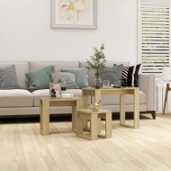 3 db sonoma tölgy színű forgácslap rakásolható asztal