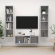 3 részes betonszürke forgácslap tv-szekrény szett