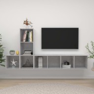 3 részes betonszürke forgácslap tv-szekrény szett