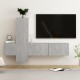 3 részes betonszürke forgácslap tv-szekrényszett