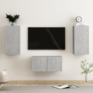 3 részes betonszürke forgácslap tv-szekrényszett