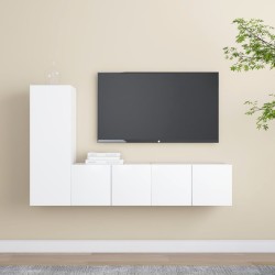 3 részes fehér forgácslap tv-szekrényszett