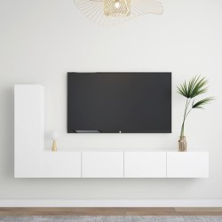 3 részes fehér forgácslap tv-szekrényszett