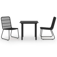 3 részes polyrattan és üveg kültéri étkezőgarnitúra