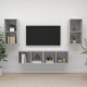 4 db betonszürke forgácslap falra szerelhető tv-szekrény