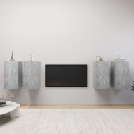 4 db betonszürke forgácslap tv-szekrény 30,5 x 30 x 60 cm