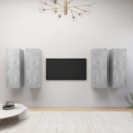 4 db betonszürke forgácslap tv-szekrény 30,5 x 30 x 90 cm