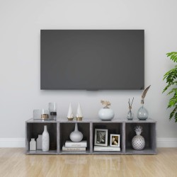 4 db betonszürke forgácslap tv-szekrény 37 x 35 x 37 cm