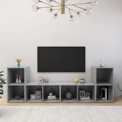 4 db betonszürke forgácslap tv-szekrény 72 x 35 x 36,5 cm