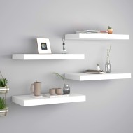 4 db fehér mdf fali polc 50 x 23 x 3,8 cm