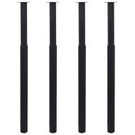 4 db fekete teleszkópos asztalláb 710 mm - 1100 mm