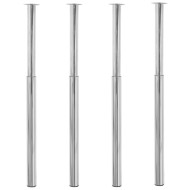 4 db krómszínű teleszkópos asztalláb 710 mm - 1100 mm