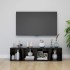 4 db magasfényű fekete forgácslap tv-szekrény 37 x 35 x 37 cm